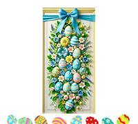 Easter Banners - Bunny Backdrop | 90x180cm Waterproof Porch Sign with Hanging Grommets, Spring Holiday Decor for Indoor Outdoor Home Office Entryway Yard Garden