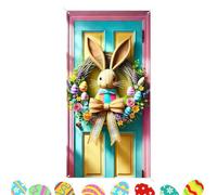 Easter Banners - Bunny Backdrop | 90x180cm Waterproof Porch Sign with Hanging Grommets, Spring Holiday Decor for Indoor Outdoor Home Office Entryway Yard Garden