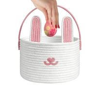 Easter Basket - Easter Baskets For Kids Bunny Egg Bags, Non-Woven Reusable Gift Bag Bunny Easter's Egg, Woven Cotton Rope Container | Easter's Bunny's Baskets With Handle For Boys Girls Candy Toys