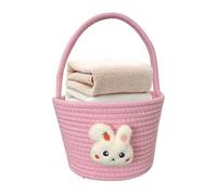 Easter Baskets, Soft Festive Candy Storage Container, Empty Bunny Basket with Handle for Babies, Egg Hunt Game, Party Treats, Gift Bag for Easter Celebrations, 9.06x7.09x6.3 Inches
