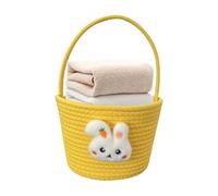 Easter Baskets, Soft Festive Candy Storage Container, Empty Bunny Basket with Handle for Babies, Egg Hunt Game, Candy Bag & Party Treat Container, Product Size: 9.06x7.09x6.3inc