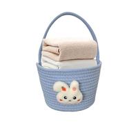 Easter Baskets, Soft Festive Candy Storage Container, Empty Bunny Basket with Handle for Babies, Egg Hunt Game, Party Treats, Gift Bag for Easter Celebrations, 9.06x7.09x6.3 Inches
