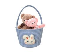 Easter Baskets, Soft Festive Candy Storage Container, Empty Bunny Basket with Handle for Babies, Egg Hunt Game, Candy Bag & Party Treat Container, Product Size: 9.06x7.09x6.3inc