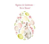 Easter Blessings & Springtime Joy | He Is Risen | Bunny Ears & Flowers Notebook | 100 Pages | 6 x 9 | Lined Pages | Greeting Card Alternative