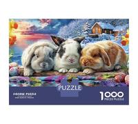 Easter Bunnies Puzzle 1000 Pezzi Per Adulti E Ragazzi Confezione Di Alta Qualità Intelligente Bunnies by Calm Water Splendido Puzzle Idea Regalo Uomo E Donna 38x26cm/1000pcs