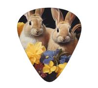 Easter Bunny - 12 plettri per chitarra, spessore 0,46 mm/0,71 mm/0,96 mm, con custodia per chitarra acustica-elettrica, ukulele, basso