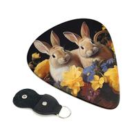 Easter Bunny - 6 plettri per chitarra, stampa su entrambi i lati, per chitarra acustica, basso, ukulele, chitarra elettrica (0,46 mm, 0,71 mm, 0,96 mm)