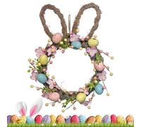 Easter Bunny - Artificial Egg Floral Garland Decor Front Door, Festive Spring Decoration Effortless Seasonal | Farmhouse Holiday for Porch Patio Window Wall Party Seasonal Home Display