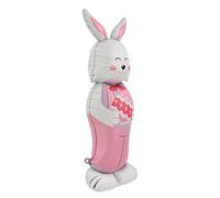 Easter Bunny Balloon - 59 Inch Standing Foil Decoration, Spring Rabbit Balloon, Funny Holiday Yard Display | Outdoor Garden Porch Patio Lawn Front Door Party Decor School Celebration