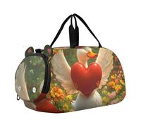 Easter Bunny Basket Tulipani Cottage Carry on Duffel Bag Boy Toddler Weekender Borse Ragazze Tote Duffle Bags Viaggio Palestra Bambini Bagagli, Ali d'anatra bianche car, classico