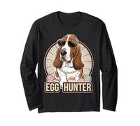 Easter Bunny Basset Hound Egg Hunter, Amante dei Cani Maglia a Manica