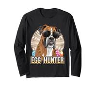 Easter Bunny Boxer Egg Hunter Dog Lover Maglia a Manica