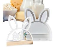 Easter Bunny Chocolate Mold, Semi-Circular Bunny Candle Molds, 7,6 x 6,89 Inches Quick-Release Resin Casting Tray, Multipurpose Silicone Mold for Soap, Cement Crafts Handmade