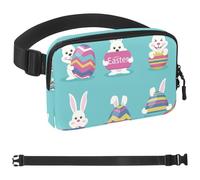 Easter Bunny Collection Eggs-21 - Marsupio unisex, alla moda, per sport, escursionismo, escursionismo, donna e uomo, Multicolore 01, 1.5x9.0x5.9in/4x23x15cm