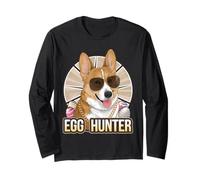 Easter Bunny Corgi Egg Hunter Dog Lover Maglia a Manica