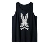 Easter Bunny Cross Bones Pirate Jolly Roger Caccia all'uovo Divertente Canotta