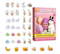 Easter Bunny Decor - 24 Day Collectible Keepsake, Count Down to Easter with Bunny Animal Figures, Decorative Holiday Accessory for Family Friends Adults Children, Perfect for Dining Room Living Room