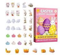 Easter Bunny Decor - 24 Day Collectible Keepsake, Count Down to Easter with Bunny Animal Figures, Decorative Holiday Accessory for Family Friends Adults Children, Perfect for Dining Room Living Room