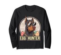 Easter Bunny Doberman Egg Hunter Dog Lover Maglia a Manica