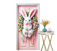 Easter Bunny Door Cover - Cute Spring Banner for Holiday Decor | Soft Fabric Hanging Display with Happy Rabbit Artwork, Vertical Door Accent, Festive Decoration Use for Home Room School Dorm Garden