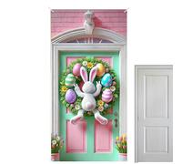 Easter Bunny Door Cover - Spring Cute Happy Home Decor | Easter Door Banner, For Thanksgiving Birthday Party Offices Home Room School Dormitory Apartment Garden Indoor Outdoor