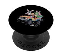 Easter Bunny e T-Rex Monster Truck Funny Boys Digger PopSockets PopGrip Adesivo
