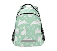 Easter Bunny Eggs Zaino verde per bambini con grandi borse per libri per ragazzi mochilas para adolescenti chicas