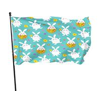 Easter Bunny Floral Egg Garden Flag 3x5 FT Colorato Animale Pulcino Coniglio Floreale Guscio d' Poliestere Cortile Bandiere Casa Patio Prato Banner di auguri per esterni