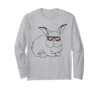 Easter Bunny Hip Hop Sunglasses Funny And Cute Rabbit Maglia a Manica