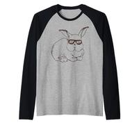 Easter Bunny Hip Hop Sunglasses Funny And Cute Rabbit Maglia con Maniche Raglan