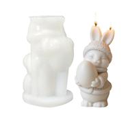 Easter Bunny Mold - 3D Rabbit Reusable Figurine - Easter Bunny Silicone Candle Mold,for Aromatherapy Decoration Soap Casting Birthday Offices Room Desktop