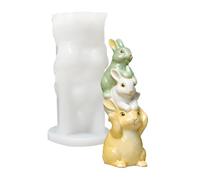Easter Bunny Mold - 3d Silicone Rabbit Mould, Non-Stick Casting Mold, Resin Cement Clay Plaster, Craft Supply for Home Decor, Workshops, Art, Teachers, Events, 1.89x1.73x3.7 Inches
