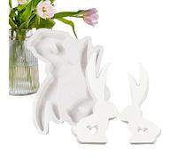 Easter Bunny Mold - Silicone Resin & Candle Casting Set, Cute Shape Craft Tool, Hollow Heart Design Plaster for DIY Art | Home Decoration, Holiday Crafts, Wedding Decor, Creative Handmade Supplies