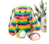 Easter Bunny Plush, Rainbow Striped Toy, 13.78 Inches Stuffed Doll with Comfortable Build, Sweet Bunny with Stylish Pattern, Decorative Plush with Gentle Design, Present for Girlfriend & Family