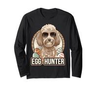 Easter Bunny Poodle Egg Hunter Dog Lover Maglia a Manica
