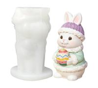Easter Bunny Resin Mold- 3D Rabbit Candle Silicone Mould | Cute Bunny Holding Egg Craft Mold, DIY Casting Tool For Wax Resin Plaster, Decorative Figurine Maker For Home Aromatherapy Gift Projects