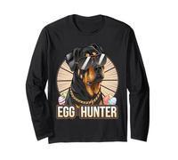 Easter Bunny Rottweiler Egg Hunter Dog Lover Maglia a Manica