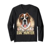 Easter Bunny Saint Bernard Egg Hunter Amante dei Cani Maglia a Manica