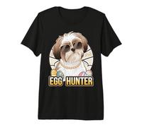 Easter Bunny Shih Tzu Egg Hunter Dog Lover Maglietta Premium