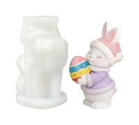 Easter Bunny Silicone Mold, 3D Rabbit Figurine Maker, 12 x 8 x 5 cm Bunny with Easy Pop, Durable Resin Resin Casting Supply, Home Decor with Detailed Design, Animal Soap Mold for Easter