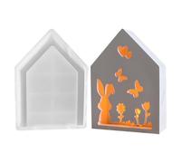 Easter Bunny Silicone Mold, Non-Stick Candle & Plaster case, Easy-Release Butterfly Resin Tray for Tabletop Ornaments & Crafts, Good for Office and Home