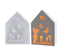 Easter Bunny Silicone Mold, Non-Stick Candle & Plaster case, Easy-Release Butterfly Resin Tray for Tabletop Ornaments & Crafts, Good for Office and Home