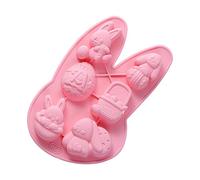 Easter Bunny Silicone Tray - 3D Rabbit Crafting Tool | Versatile Mold For Handmade Soap Candles Gummies & Cake Decor, Flexible Non-Stick Silicone For Easy Demolding Food-Safe Kitchen Accessory