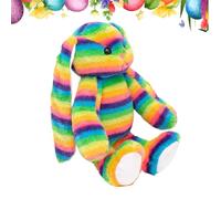 Easter Bunny Toy - Rainbow Striped Plush, Cute Stuffed Animal, Soft Home Decor With, Girlfriend Women Kids For, Gift Supplies, Boys Girls Teens Son Daughter Family Friends Holiday Use
