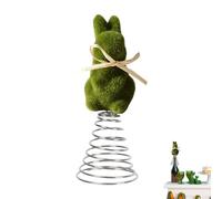 Easter Bunny Tree Topper - Spring Festival Moss Rabbit for Home | Flocking Bunny Ornament for Farmhouse Porch Mantel Cabinet Centerpiece Party Gathering Basket Celebration Decor