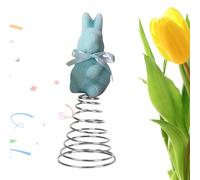 Easter Bunny Tree Topper - Spring Festival Moss Rabbit for Home | Flocking Bunny Ornament for Farmhouse Porch Mantel Cabinet Centerpiece Party Gathering Basket Celebration Decor