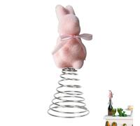 Easter Bunny Tree Topper - Spring Festival Moss Rabbit for Home | Flocking Bunny Ornament for Farmhouse Porch Mantel Cabinet Centerpiece Party Gathering Basket Celebration Decor