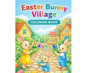 Easter Bunny Village Coloring Book: Adorable Easter Scenes with Bunny Friends, Egg Hunts, Bakeries, and Springtime Fun for Kids