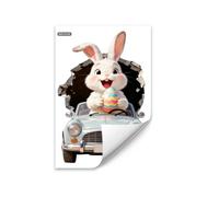 Easter Bunny Wall Stickers - 3D Breaking Effect, Peel and Stick Bunny Decals with 3D Easter Egg Design | Removable Wall Decor for Bedroom, Nursery, Girls, Boys, Kitchen, Bathroom, Party, Classroom, Of