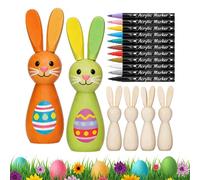 Easter Bunny Wooden Decor, Wooden Easter Bunny, UnfinishedSeasonal Decoration, Paint Your Own Rabbit Figure for Kids Teens Adults Craft Lovers Art Teachers Home School Projects